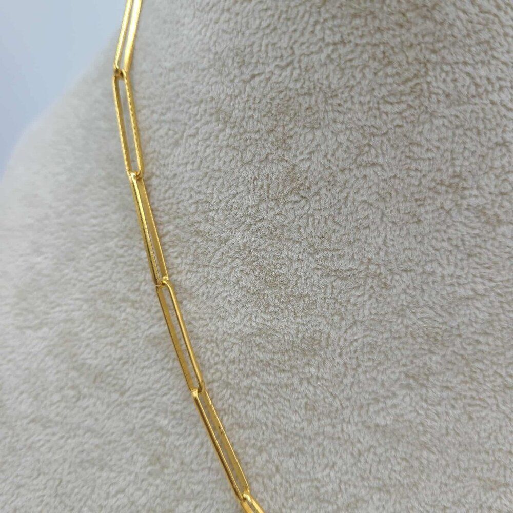 J Crew Gold Tone Delicate Gold Tone Paper Clip Necklace - Picture 6 of 9